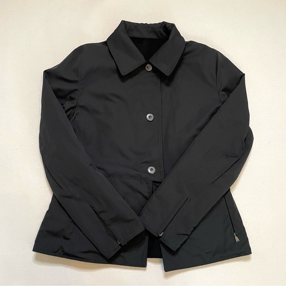 Max Mara Rainwear reversible black jacket sz 10 - Picture 8 of 15